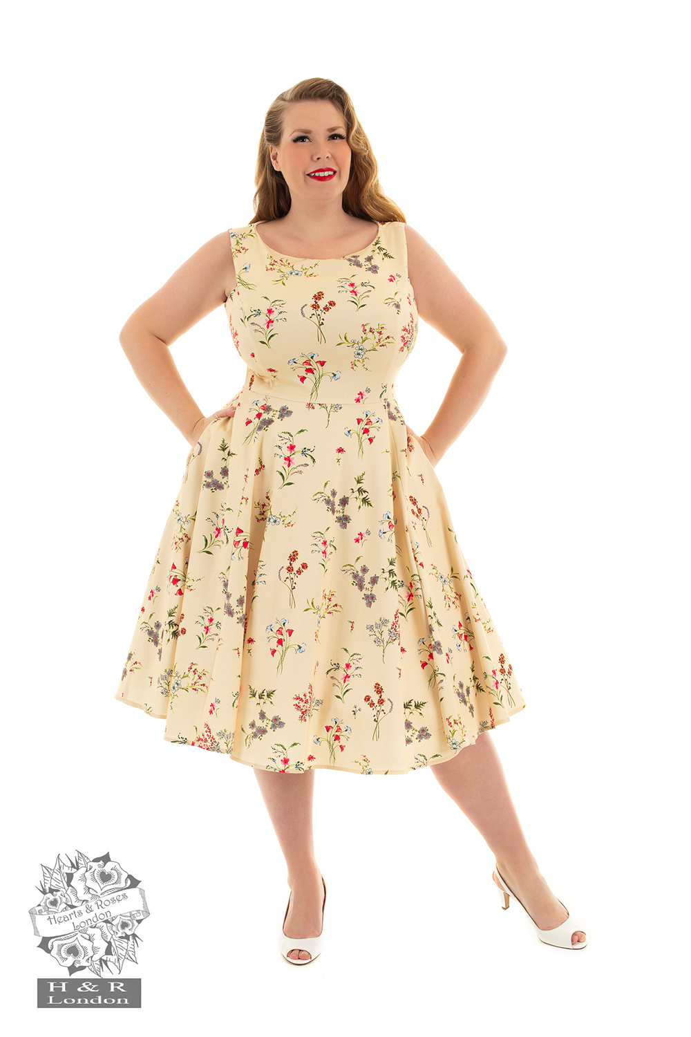 Pink Donna Swing Dress In Plus Size